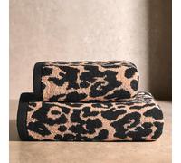 OHS Leopard Hand Towel Absorbent 100% Cotton Luxury Hotel Quality in Natural OHS Natural