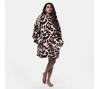 OHS Leopard Hoodie Blanket Sherpa Fleece Supersoft Plush Oversized Throw Wearable