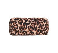 OHS Leopard Inflatable Bolster Pillow, Gifts for Women Lightweight Compact Back Support Beach Pillow with Soft Microfibre Cover for Sun Loungers Poolside Portable Travel Cushion, 36 x 16 x 16cm