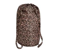 OHS Leopard Print Backpack Laundry Bag with Shoulder Straps Drawstring | Stylish Laundry Bag Foldable Durable Backpack Dirty Clothes Hamper Bag for College Travel Laundromat Apartment