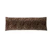 OHS Leopard Print Bolster Pillow Faux Fur Soft Long Pillows for Bed | Full Body Support Long Pillow Comfy Cosy Pregnancy Pillow for Maternity Support & Side Sleeping Daily Use Cuddle Cushion