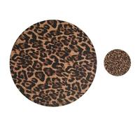 OHS Leopard Print Circle Placemats and Coasters Set Table Mats Set of 4