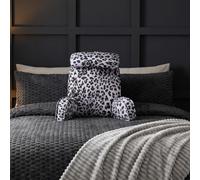 OHS Leopard Print Cuddle Cushion with Head Rest Back Pillow with Arms, Mono