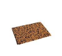 OHS Leopard Print Door Mats Outdoor Indoor, Washable Coir Door Mats Non Slip Stylish Dirt Trapper Doormats Heavy Duty Welcome Mat Front Doors Entrance Mat, Brown - 40 x 60cm