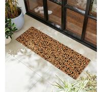 OHS Leopard Print Hallway Runner Long Coir Door Mat Indoor, Mono 40 x 120cm | Welcome Mat Non-Slippery Heavy Duty Washable Runner Rugs for Hallways Entrance Front Door Mat Outdoor Dirt Trapping Large
