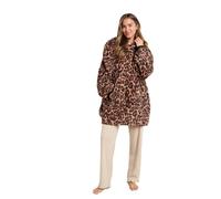 OHS Leopard Print Heated Wearable Blanket Sherpa Fleece Electric Hoodie | Energy Saving Hooded Clothing Gifts for Women Men Girls Boys Lined Fleece Throw Giant Fluffy Wearable Sweatshirt