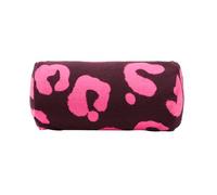 OHS Leopard Print Inflatable Pillow, Bolster Cushion Lightweight Compact Sun Lounger Cushion with Microfibre Cover Back Support Outdoor Cushions Travel Poolside Beach Accessories, Burgundy/Hot Pink