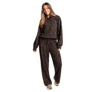 OHS Leopard Print Lounge Sets for Women 2 Piece Bubble Hem Hoodie & Jogger