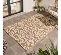Ohs Leopard Print Outdoor Garden Rug Water Resistant Area Mat - Neutral
