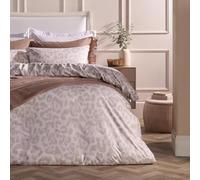 OHS Leopard Print Super King Duvet Set, Gifts for Women Super Soft Cosy Warm Microfibre Polyester Superking Bedding Modern Comfy Quilt Cover Set with Matching Pillowcases, Stone