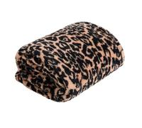 OHS Leopard Print Teddy Throw Large Bed Throws, Brown - 150 x 200cm | Machine Washable Fabric Sofa or Bed Ready Soft Cosy Texture Warm Winter Layer Lightweight Everyday Comfort Generous Coverage