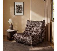Ohs Leopard Print Velvet Bean Bag Chair Lazy Sofa Floor Reading Couch