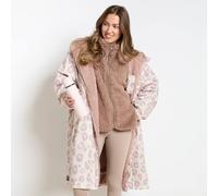 OHS Leopard Print Water Resistant Coat Sherpa Lined Drying Changing Robe in Beige | Size: Large/XL OHS Beige L/XL