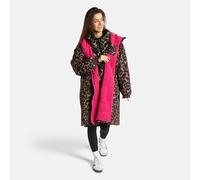 OHS Leopard Print Water Resistant Coat Sherpa Lined Drying Changing Robe in Bright Pink | Size: Large/XL OHS Bright Pink L/XL