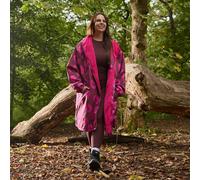 OHS Leopard Print Water Resistant Coat Sherpa Lined Drying Changing Robe in Burgundy | Size: Large/XL OHS Burgundy L/XL
