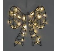 OHS Light Up Bow Fairy Lights Battery Christmas Lights Xmas Lights, Black | Ready to Display Bow LED Glow Adds Instant Character Indoor Festive Display