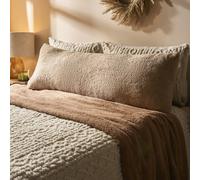 OHS Long Bolster Pillow Teddy Fleece Body Neck Pregnancy Support Cushion