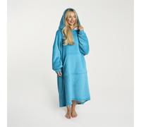 OHS Long Oversized Sherpa Fleece Hoodie Blanket in Bright Blue OHS Bright Blue One Size