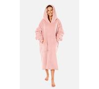 OHS Long Oversized Sherpa Fleece Hoodie Blanket in Light Pink OHS Light Pink One Size