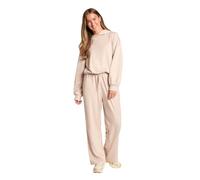 OHS Lounge Sets for Women 2 Piece Bubble Hem Hoodie & Jogger, Natural Beige