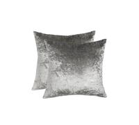 OHS Luxury Crushed Velvet Set of 2 Cushion Covers Plain in Silver OHS Silver