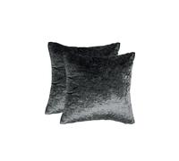 Sienna Crushed Velvet Pack of 4 Cushion Covers 18 x 18 for Living Room Bedroom Plain Decorative Luxury Home Bed Sofa - 45 x 45cm, Charcoal