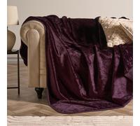 Ohs Luxury Faux Fur Large Mink Fleece Throw Blanket, Burgundy