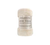 OHS Luxury Faux Fur Large Mink Fleece Throw Blanket in Cream | Size: 150 cm x 200 cm OHS Cream 150 cm x 200 cm