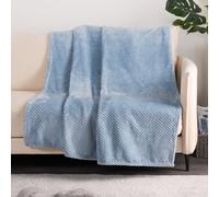 Luxury Large Waffle Honeycomb Mink Warm Throw Dreamscene Blue 150cm x 200cm