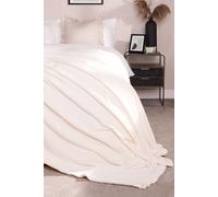 OHS Luxury Large Waffle Honeycomb Mink Warm Throw in Cream | Size: 125 cm x 150 cm OHS Cream 125 cm x 150 cm