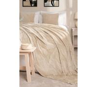 Luxury Large Waffle Honeycomb Mink Warm Throw Dreamscene Light Brown 125cm x 150cm