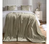 OHS Luxury Large Waffle Honeycomb Mink Warm Throw in Light Green | Size: 200 cm x 240 cm OHS Light Green 200 cm x 240 cm
