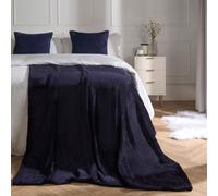 OHS Luxury Large Waffle Honeycomb Mink Warm Throw in Navy | Size: 200 cm x 240 cm OHS Navy 200 cm x 240 cm