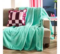 Ohs Luxury Large Waffle Honeycomb Mink Warm Throw, Jade - 200 X 240Cm