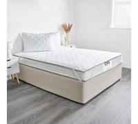 OHS Luxury Mattress Topper Soft Touch Protector Pinsonic Bed Cover in White | Size: King OHS White King