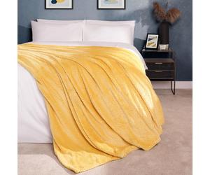 OHS Luxury Popcorn Waffle Blanket Large Warm Fleece Throw Over Bed Travel