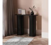 Ohs Madison Console Table Ribbed Engineered Wood Entryway Display Desk, Black
