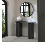 Ohs Madison Console Table Ribbed Engineered Wood Entryway Display Desk - Charcoal
