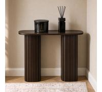 Ohs Madison Console Table Ribbed Engineered Wood Entryway Display Desk - Coffee Brown