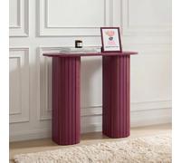 Ohs Madison Console Table Ribbed Engineered Wood Entryway Display Desk - Dark Berry