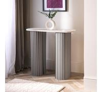 Ohs Madison Console Table Ribbed Engineered Wood Entryway Display Desk, Grey/marble