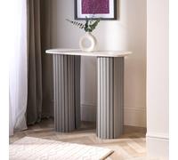 OHS Madison Console Table Ribbed Engineered Wood Entryway Display Desk in Grey OHS Grey