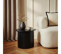 Ohs Madison Irregular Oval Ribbed Side Table Corner End Tables - Black