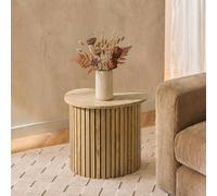 OHS Madison Irregular Oval Ribbed Side Table Corner End Tables in Light Oak OHS Light Oak