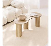 Ohs Madison Ribbed Irregular Coffee Table Engineered Wood Living Room