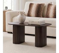 Ohs Madison Ribbed Long Coffee Table Living Room Office - Coffee Brown