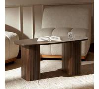 Ohs Madison Ribbed Long Coffee Table Living Room Office End Side Table - Dark Brown