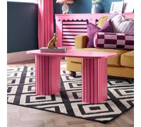 OHS Madison Ribbed Long Coffee Table Living Room Office End Side Table in Bright Pink OHS Bright Pink