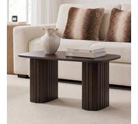 OHS Madison Ribbed Long Coffee Table Living Room Office End Side Table in Chocolate OHS Chocolate