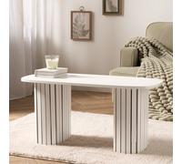 OHS Madison Ribbed Long Coffee Table Living Room Office End Side Table in Cream OHS Cream
